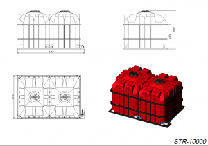 Кассета двойная STR 5000 x 2 с откидной крышкой (полный слив) 