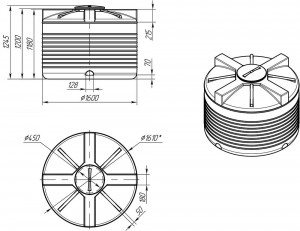 Ёмкость vert 2000 л 