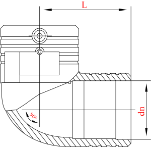 Отвод 90° электросварной D 180 SDR 11 